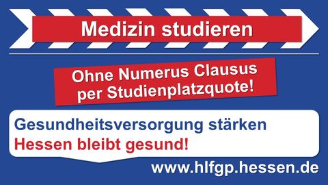 Postkarte mit Text Medizin studieren