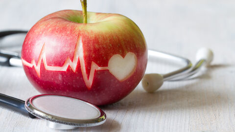 Apfel mit Stethoskop